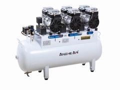 90L 조용 공기 압축기 기름 없는 2500W 치과 공기 압축기