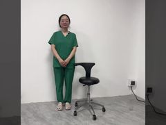 ST42 인체공학적 치과 보조 의자 시연 | 높이 조절 가능한 롤링 간호사 의자