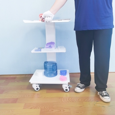 스테인레스 스틸 치과자 카트 다기능 모바일 실험실 카트 내장 소켓 3층 모바일 트롤리