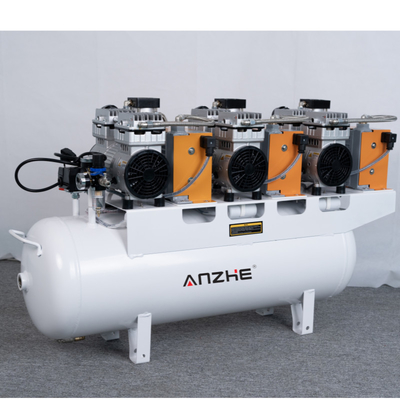 3.5HP 오일 자유 치과 공기 압축기 공기 건조기 3 모터 낮은 소음 65dB 공기 압축기 의료용