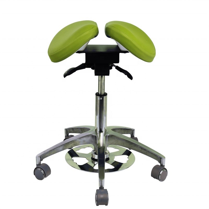 미용실 편안한 의자 녹색 마이크로 섬유 치과 의자 Saddle Shape 치과 의자