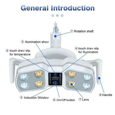 좋은 가격 치과 LED 작동 램프 8 LED 램프 인프라 레드 센서 제어 및 치과 의자에 대한 조정 가능한 색 온도 온라인으로