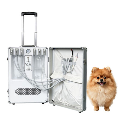 Veterinary Portable Dental Unit with Oil Free Air Compressor Ultrasonic Scaler and Suction System All in One Mobile Pet Dental Treatment Equipment Factory Direct