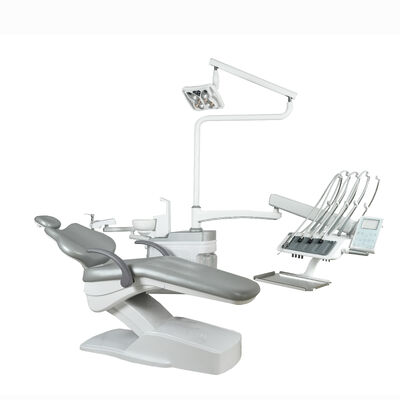 좋은 가격 LED 센서 라이트가 장착된 상단 장착형 치과 의자 유닛, 럭셔리 PU 가죽 치과 치료 의자, 치과 병원용 전동 치과 유닛 온라인으로