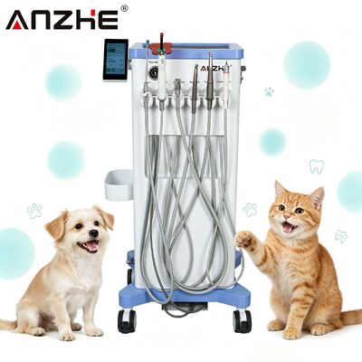좋은 가격 ANZHE 수의학 모바일 치과 단위 550W 58dB 초 조용한 작동과 함께 모든 통합 애완 동물 치과 작업 스테이션 온라인